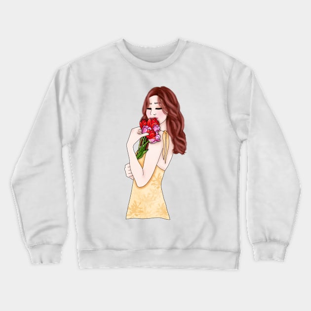 Tulip girl 4 Crewneck Sweatshirt by piscoletters